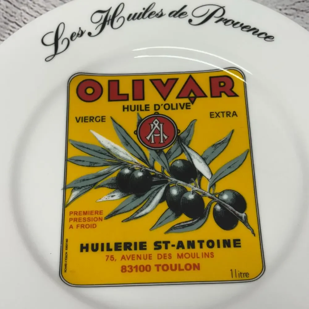 Kiss That Frog Les Huiles De Provence Olive Oil Label Plates Set of 4 French